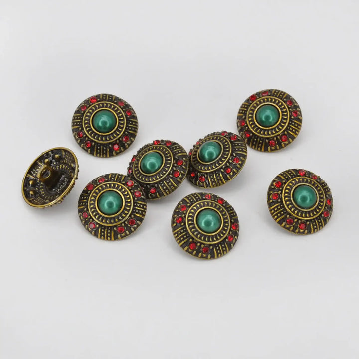 Vintage Royal Gem Shank Metal Button | 14mm (22L)