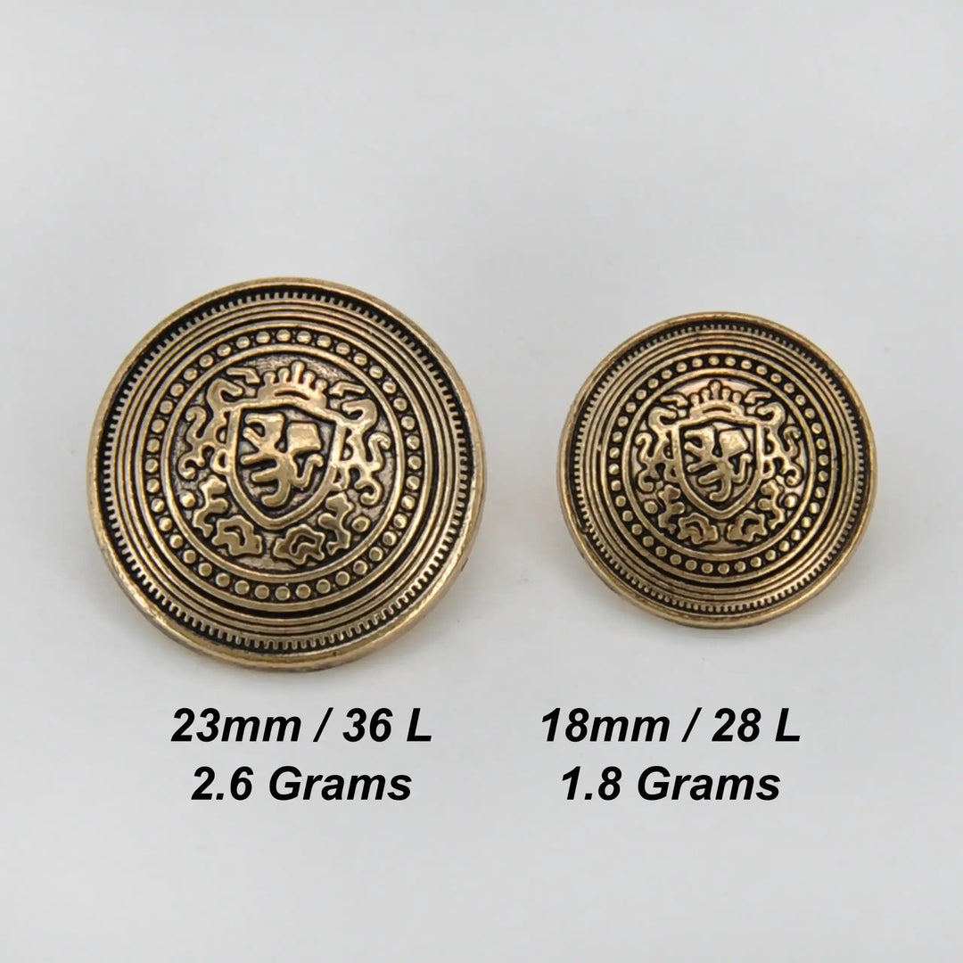 Crownshield Shank Metal Button | 18mm(28L) & 23mm(36L)