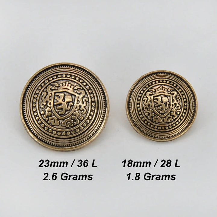 Crownshield Shank Metal Button | 18mm(28L) & 23mm(36L)