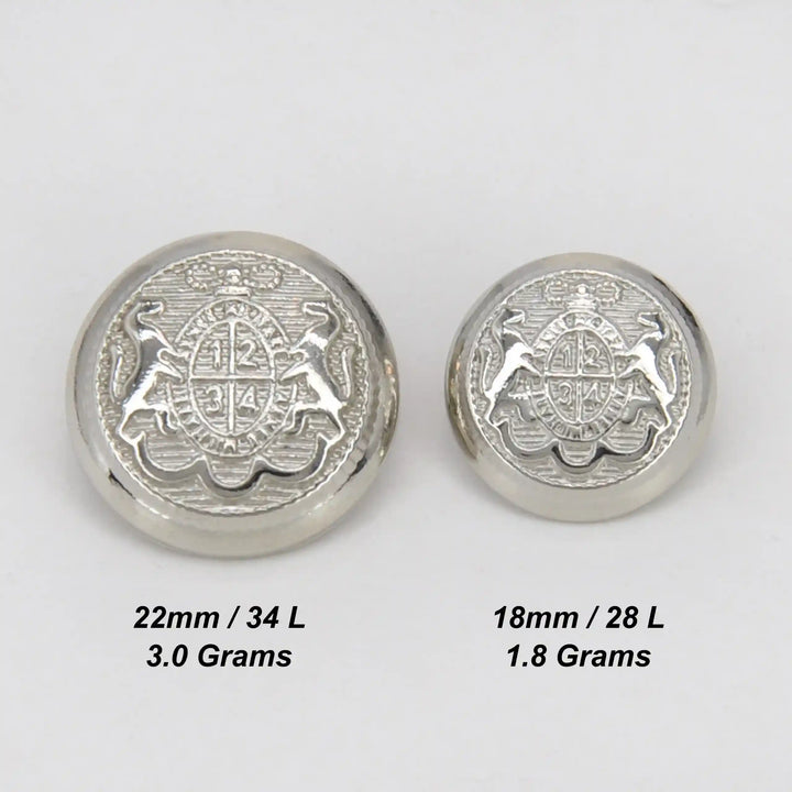 Royal Horse Silver Metal Button | 18mm(28L) & 22mm(34L)