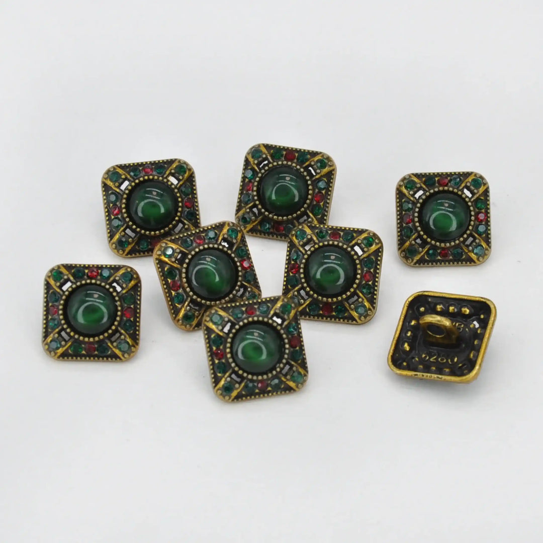Vintage Royal Gem Shank Metal Button | 14mm (22L)