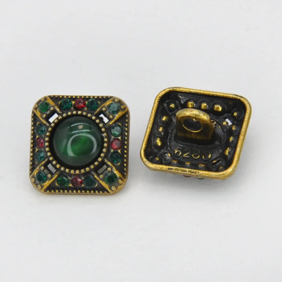 Vintage Royal Gem Shank Metal Button | 14mm (22L)