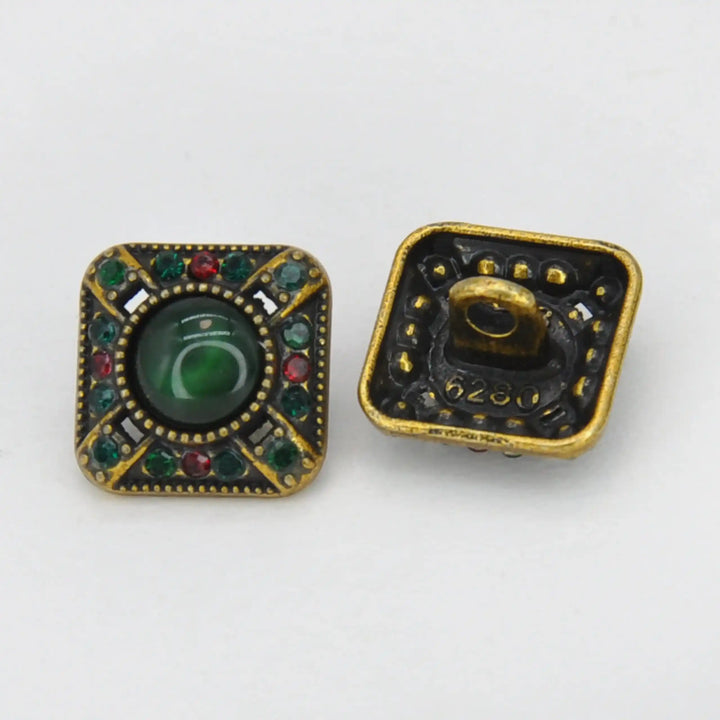 Vintage Royal Gem Shank Metal Button | 14mm (22L)