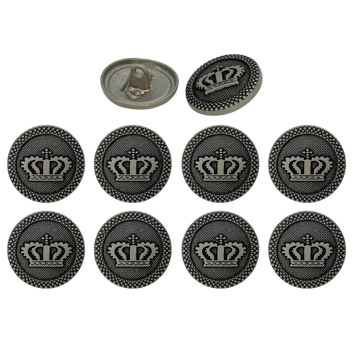Regal Elegance Crown Metal Buttons | 18mm(28L) & 20mm(32L)