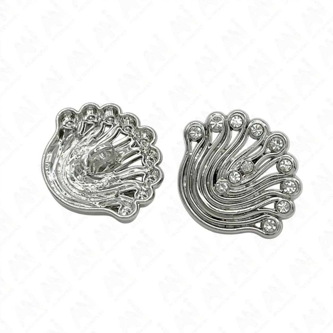 Decorative Fan-Shaped Metal Buttons | 14mm(22L), 18mm(28L) & 23mm(36L)