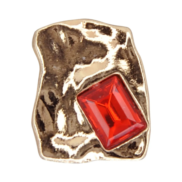 Gold Finish with Red Crystal Accent Metal Button | 23mm(36L)