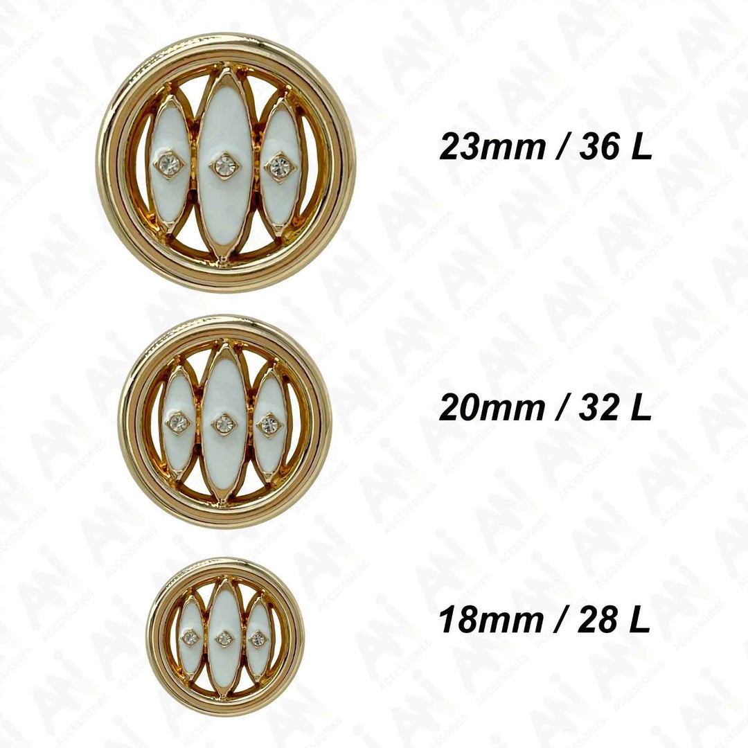 Shivay Eye Design Metal Button | 18mm(28L), 20mm(32L) & 23mm(36L)