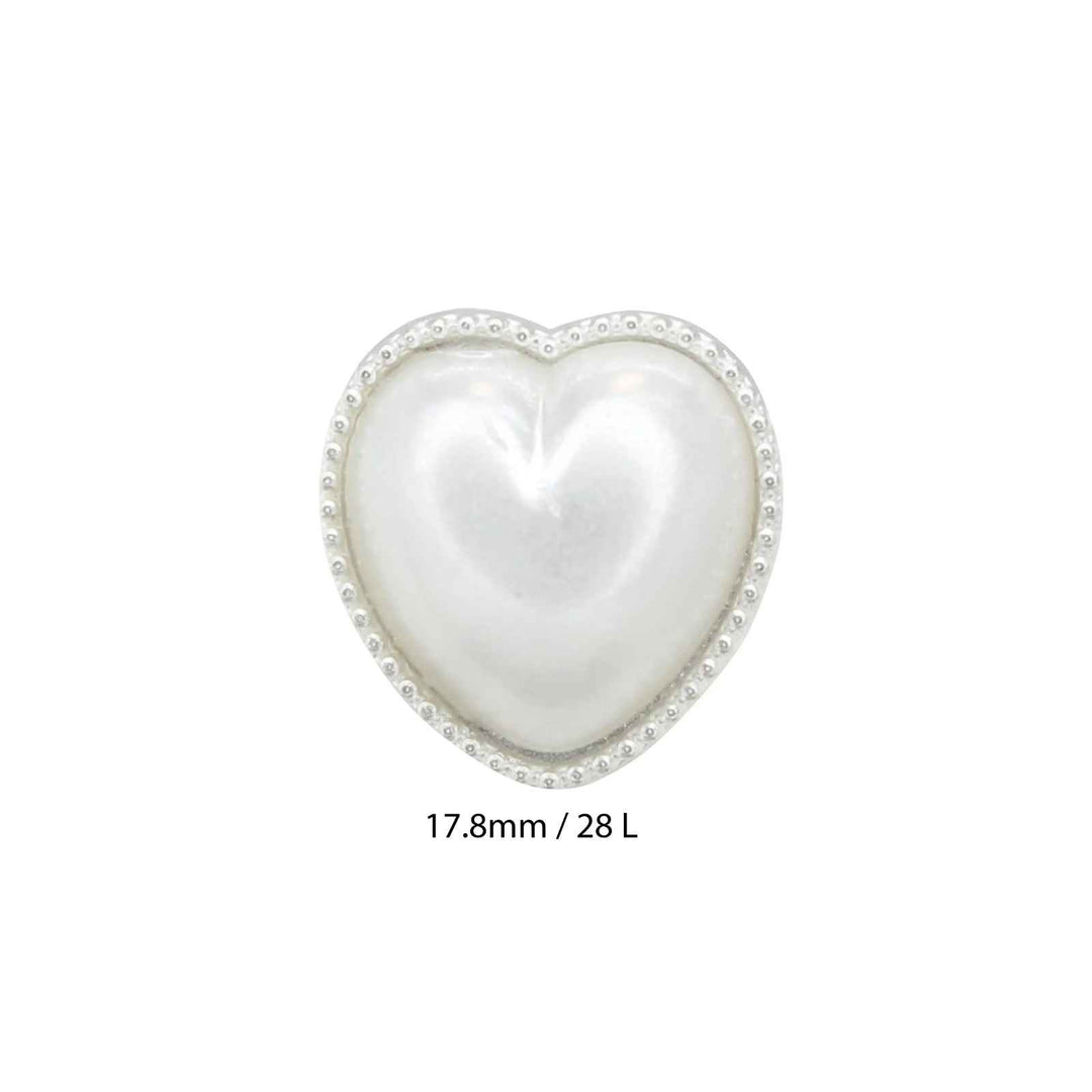 Heart Shape Small Rhinestone  finish Metal Buttons | 18mm(28L)