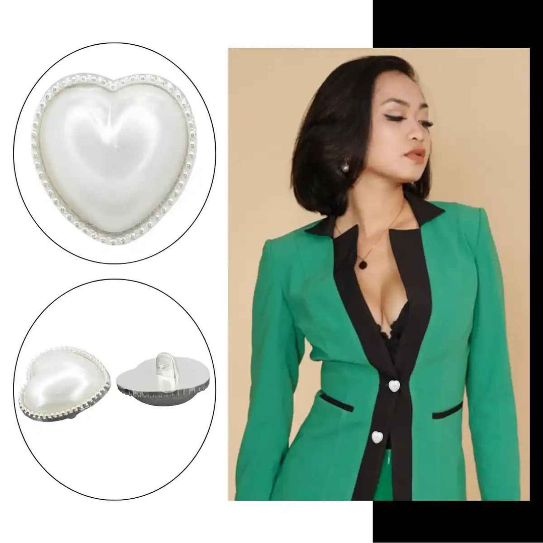 Heart Shape Small Rhinestone  finish Metal Buttons | 18mm(28L)