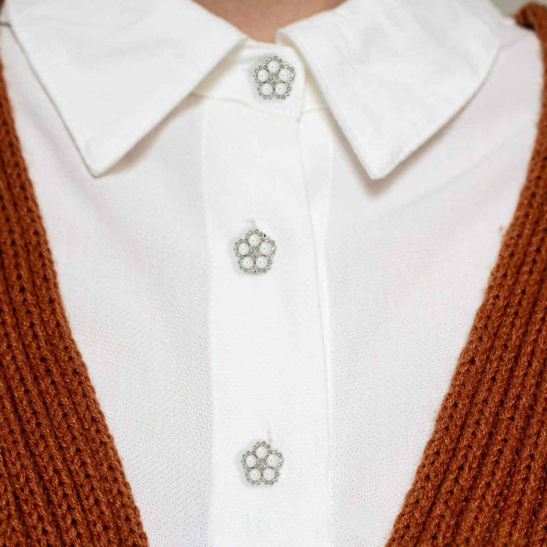 Elegant Pearl Style Metal Buttons | 20mm(32L)