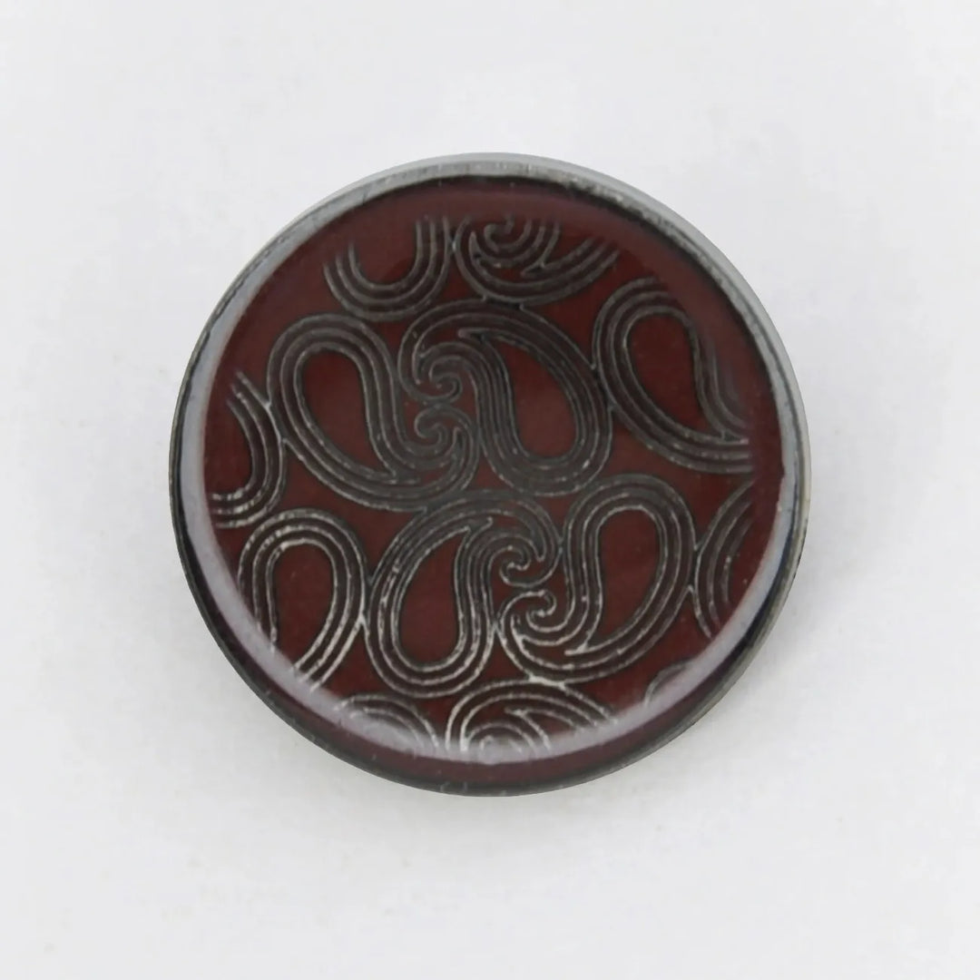Golden Paisley Design with Shank Metal Button | 18mm(28L) & 20mm(32L)