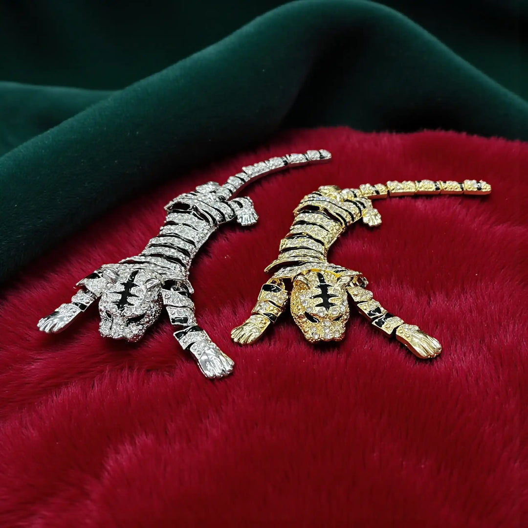 Luxury Crystal Tiger Brooch