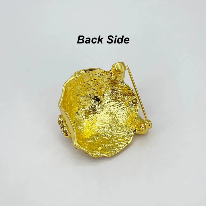 Rhinestone Tiger Brooch