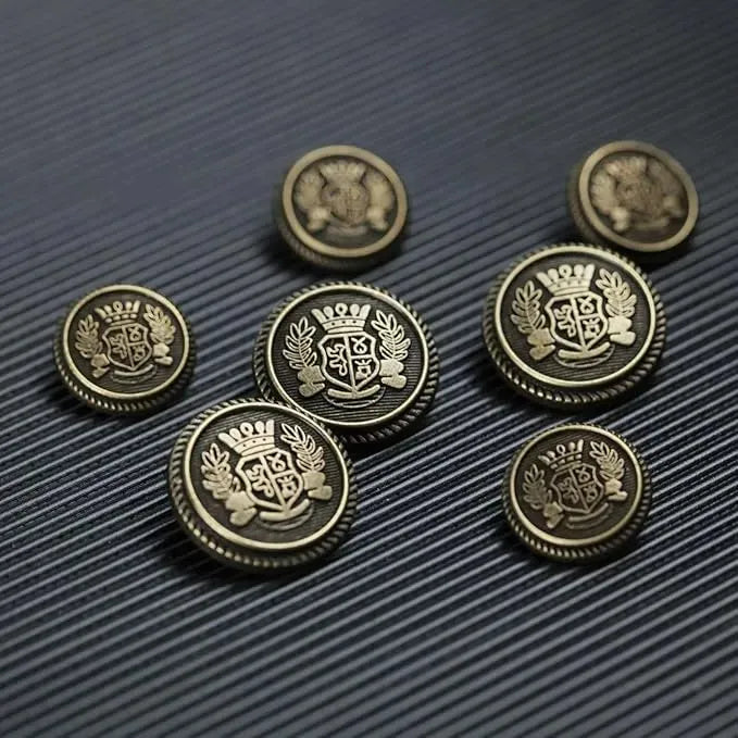 Imperial Gold Crest Metal Button | 18mm(28L) & 22mm(34L)