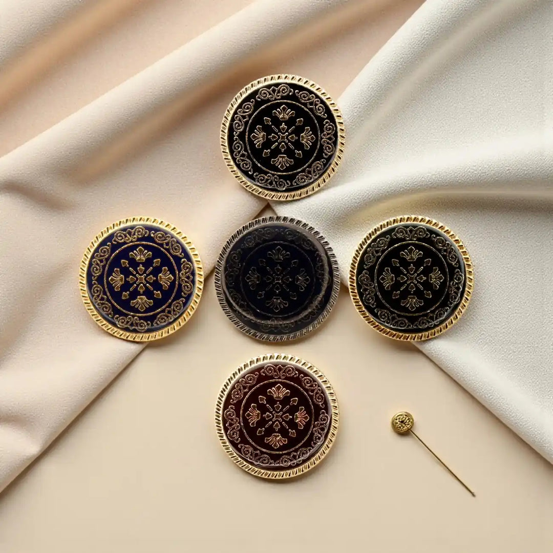Ornate Snowflake Metal Buttons | 17mm(2L) & 22mm(34L)