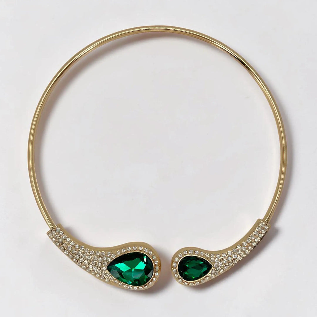 Emerald Teardrop Pavé Torque Choker