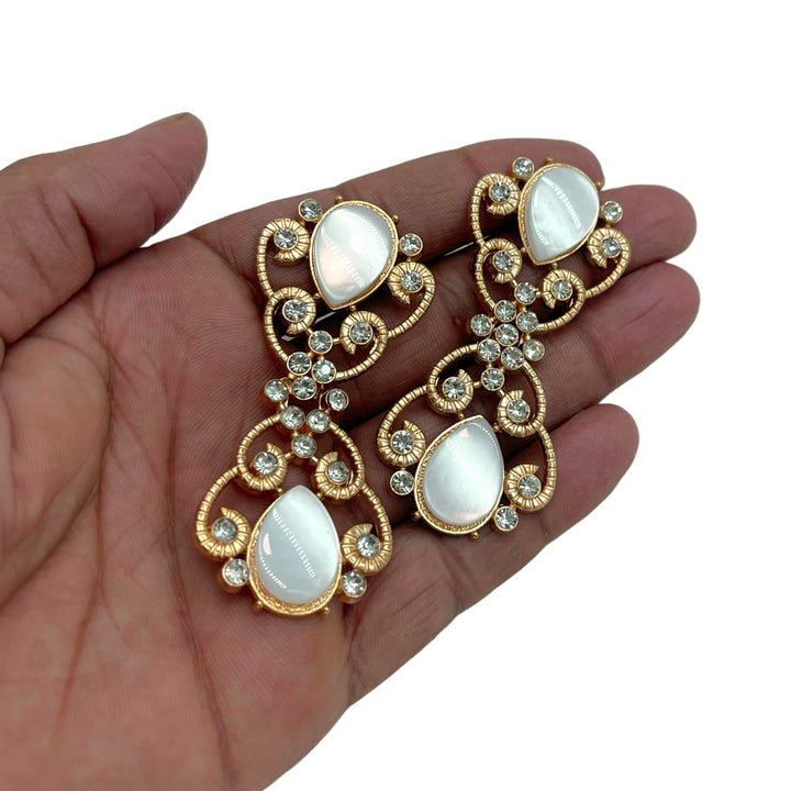 Pearl & Rhinestone Metal Frog Clsoure Buttons