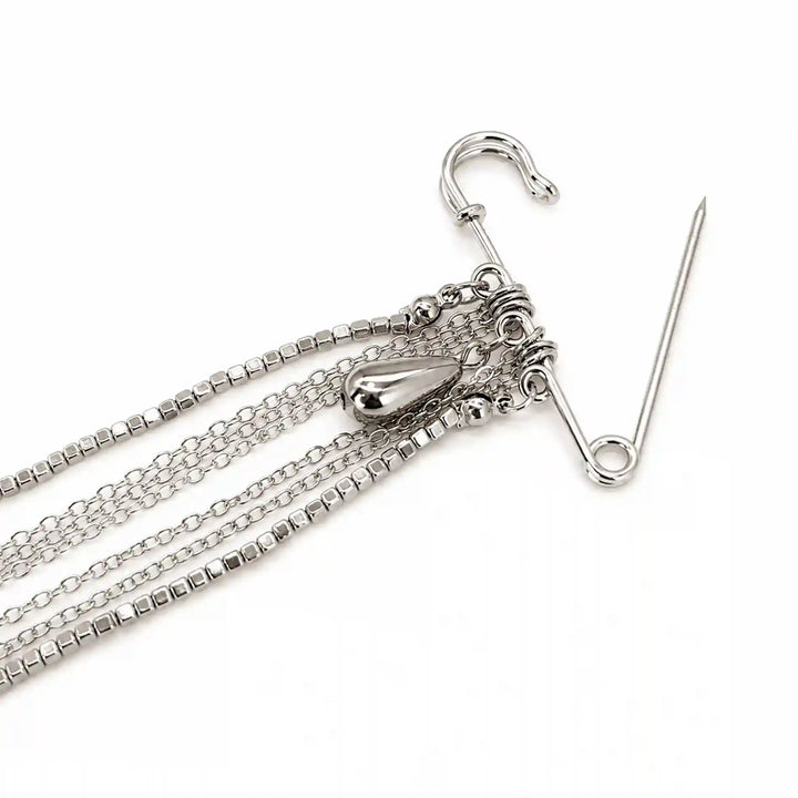 Chain Tassel Brooch Pin