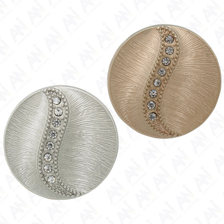 Decorative Metal Buttons with Rhinestone Accents