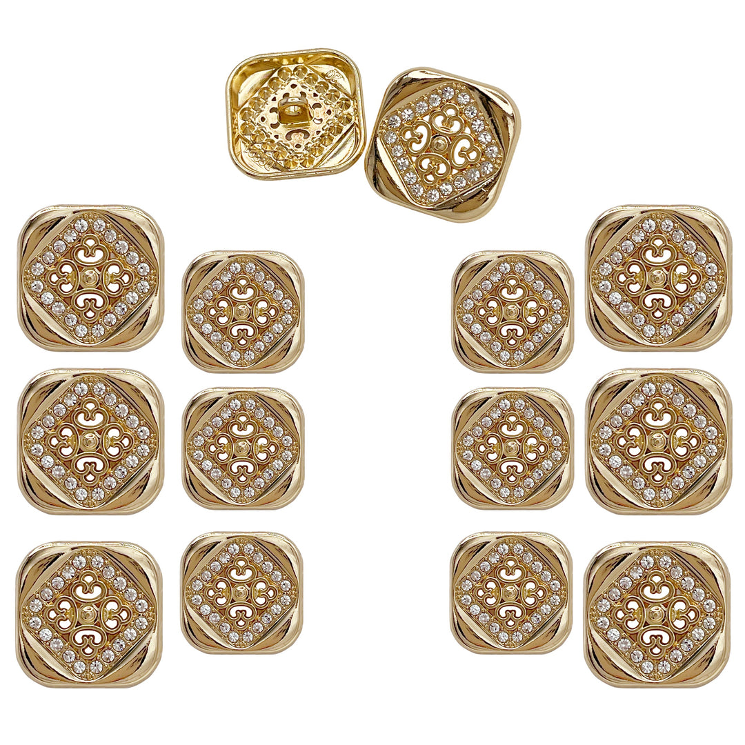 Square Crystal Metal Buttons