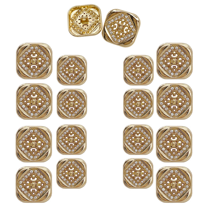 Square Crystal Metal Buttons