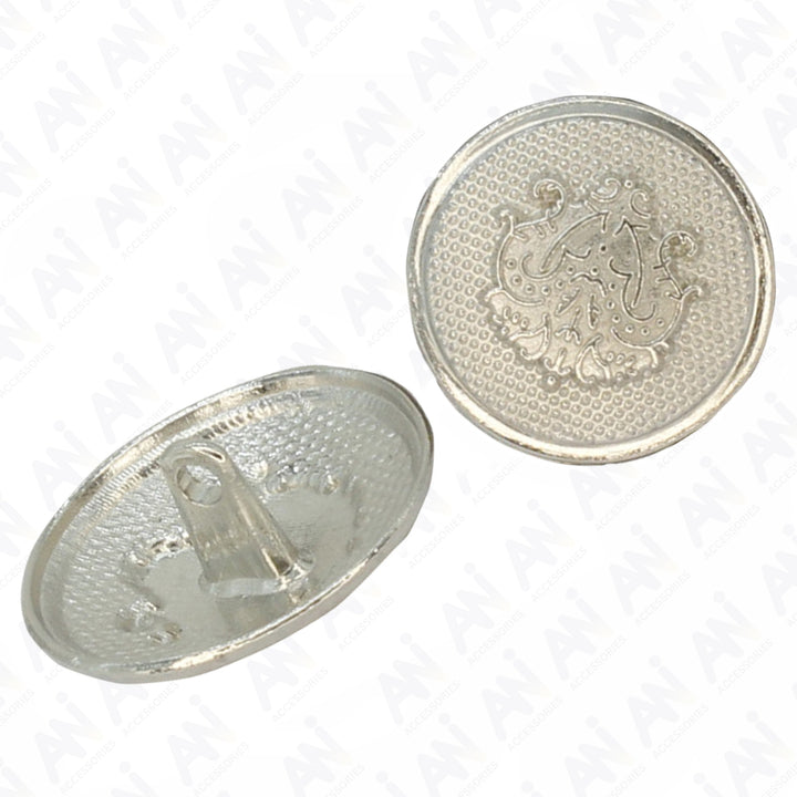 Embossed Floral Metal Buttons