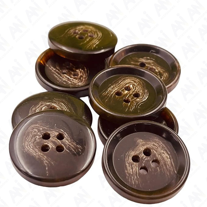 Rich Brown Horn Buttons with Unique Pattern