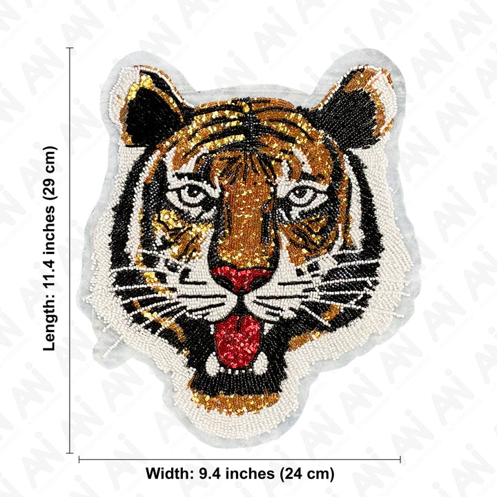 Big & Small size Tiger's Roar Beaded Sew Patch