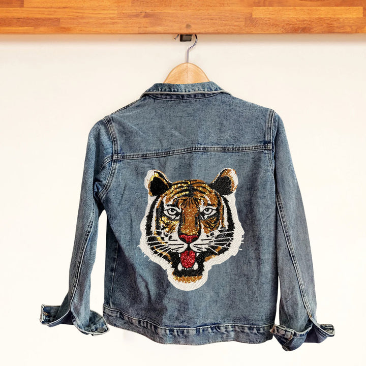 Big & Small size Tiger's Roar Beaded Sew Patch