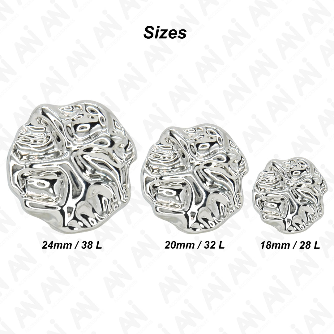 Gold Nugget Metal Shank Button (Pack of 8 Buttons)