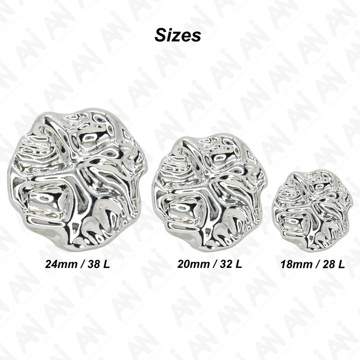 Gold Nugget Metal Shank Button (Pack of 8 Buttons)