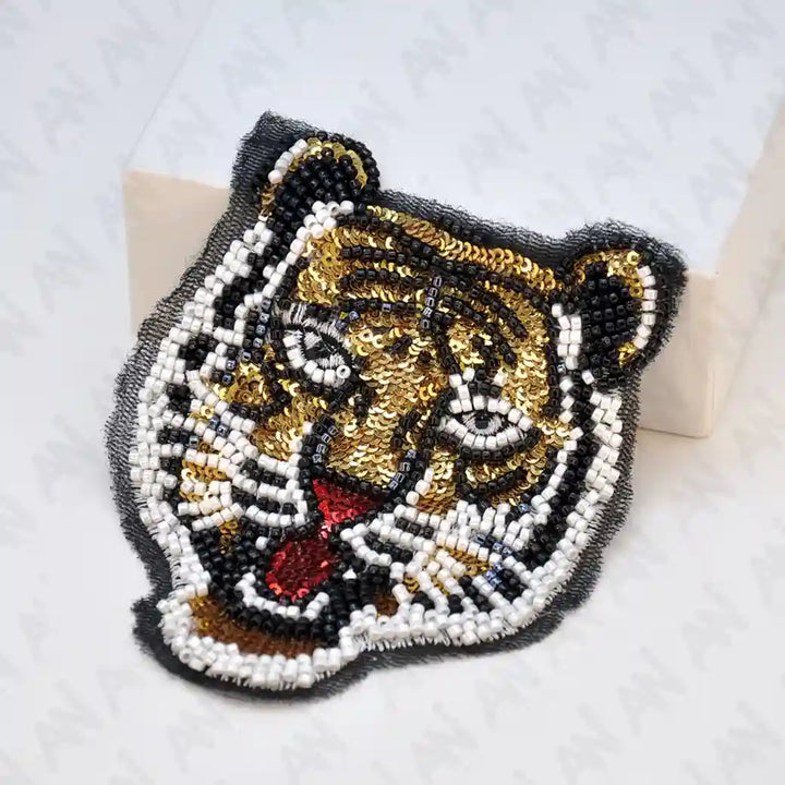 Big & Small size Tiger's Roar Beaded Sew Patch