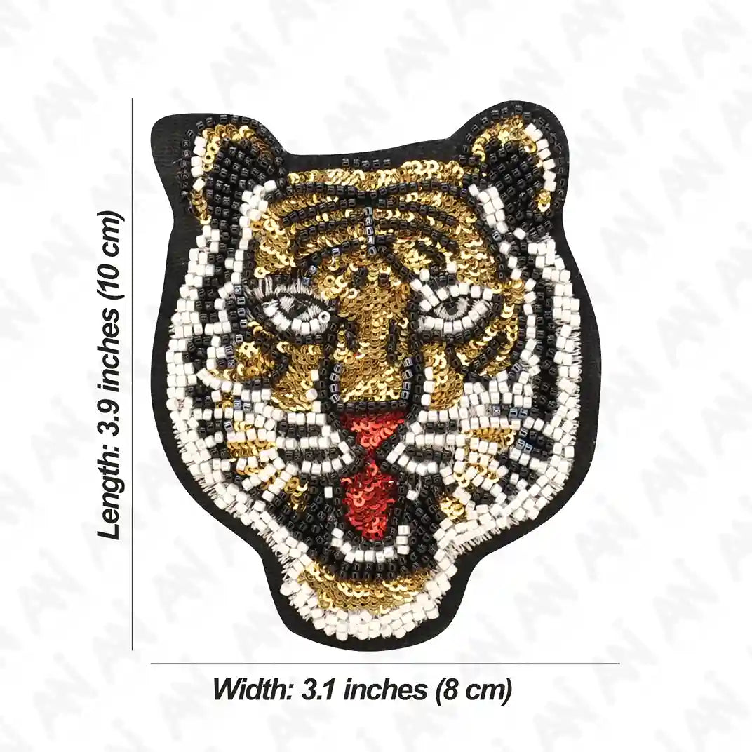 Big & Small size Tiger's Roar Beaded Sew Patch