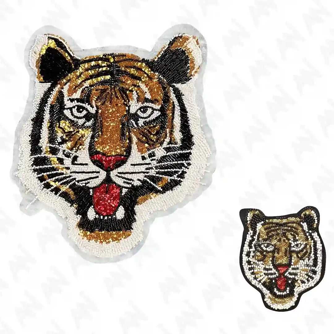 Big & Small size Tiger's Roar Beaded Sew Patch