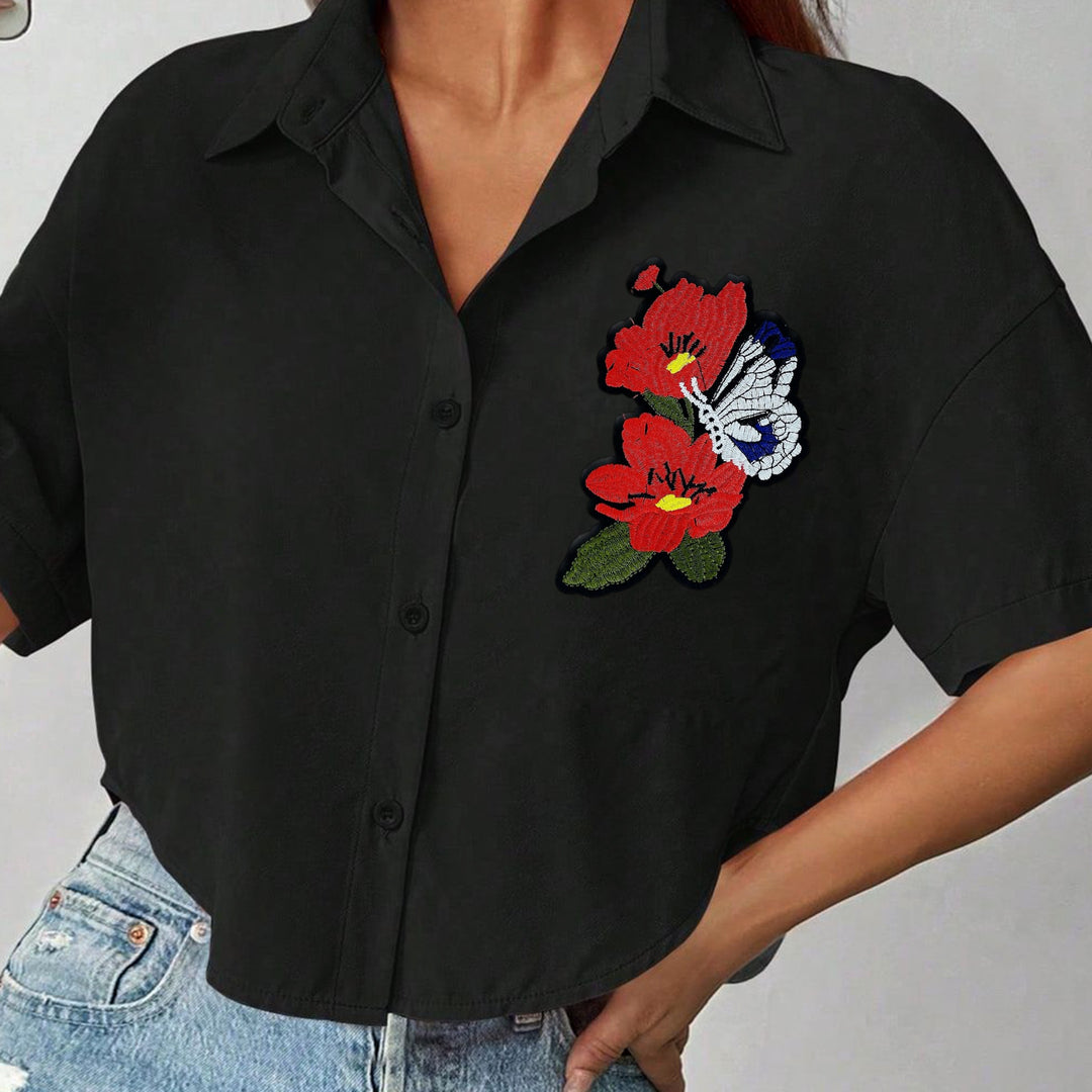 Red Lily Heat transfer or Sew Patch