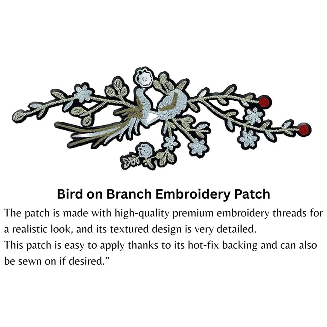 Bird on Branch Embroidery Patch