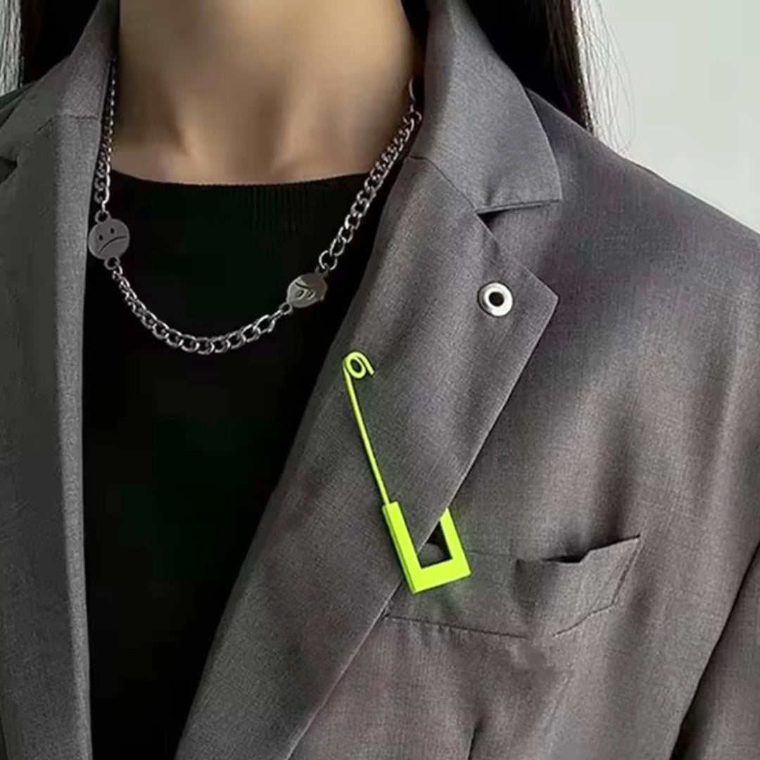 Everyday Essential Neon Green Fancy Safety Pin Brooch