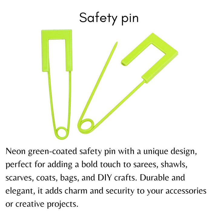 Everyday Essential Neon Green Fancy Safety Pin Brooch