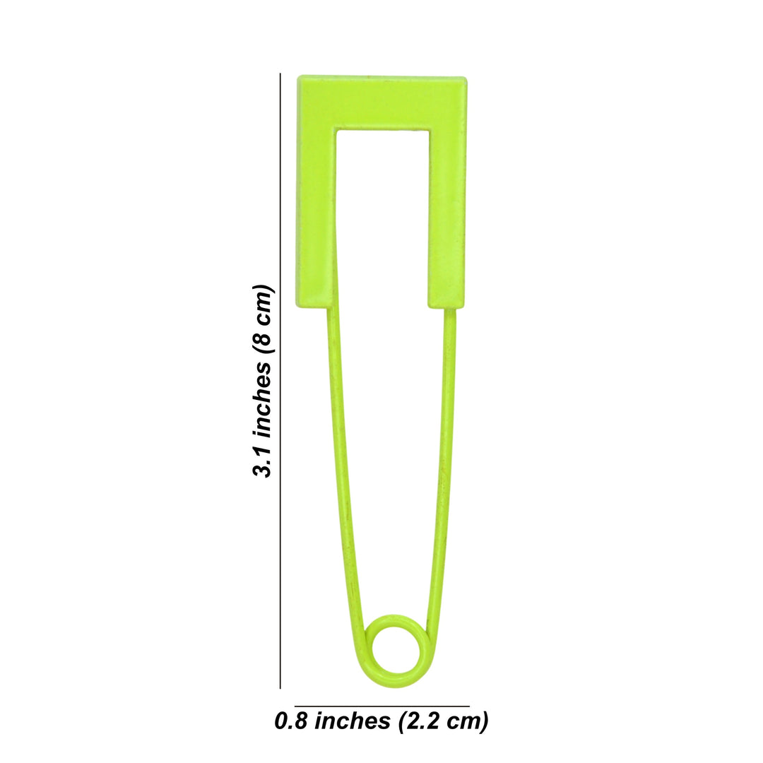 Everyday Essential Neon Green Fancy Safety Pin Brooch