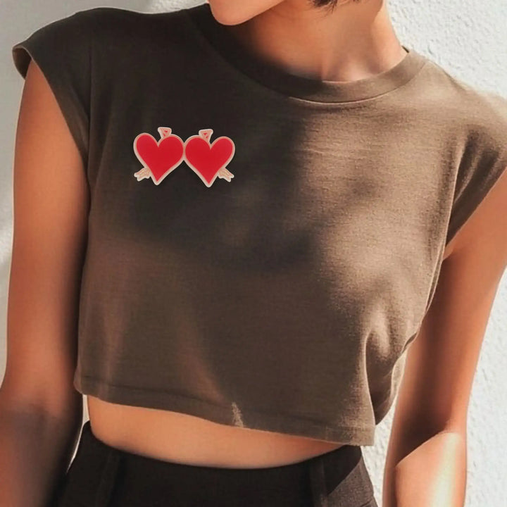 Double Heart Brooch