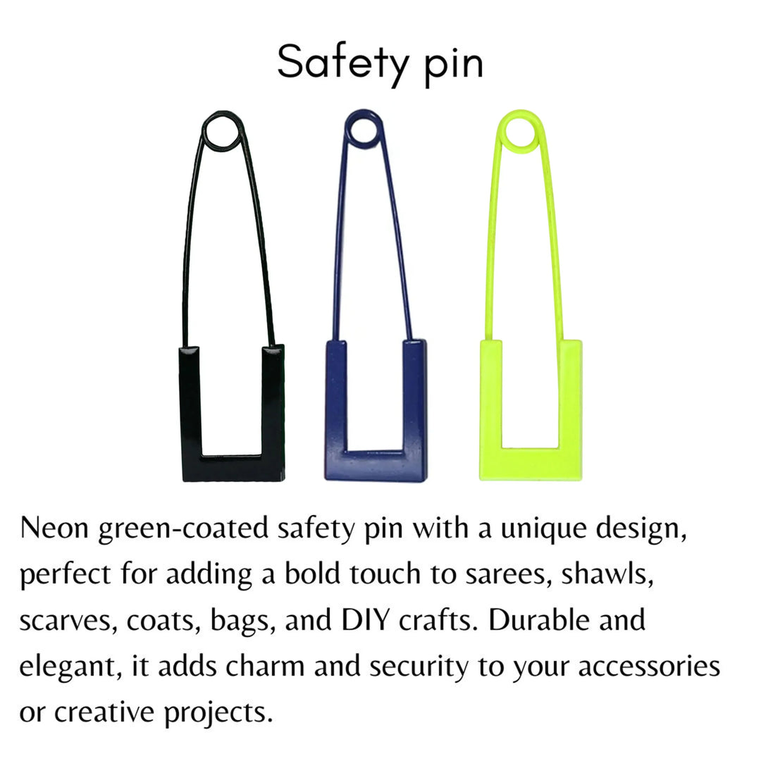 Everyday Essential Neon Green Fancy Safety Pin Brooch