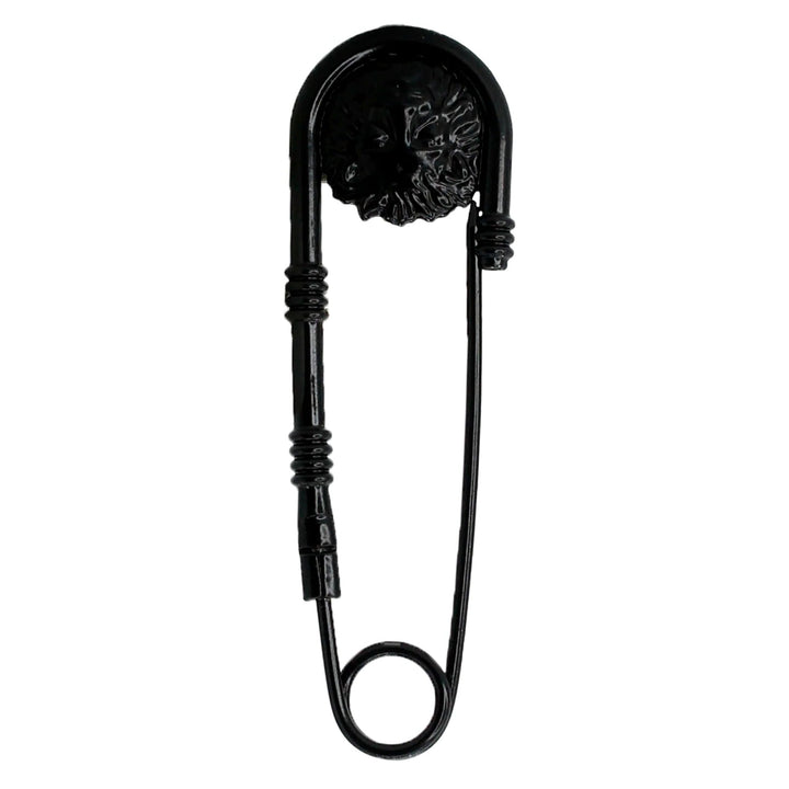 Lion Head Safety Pin Brooch
