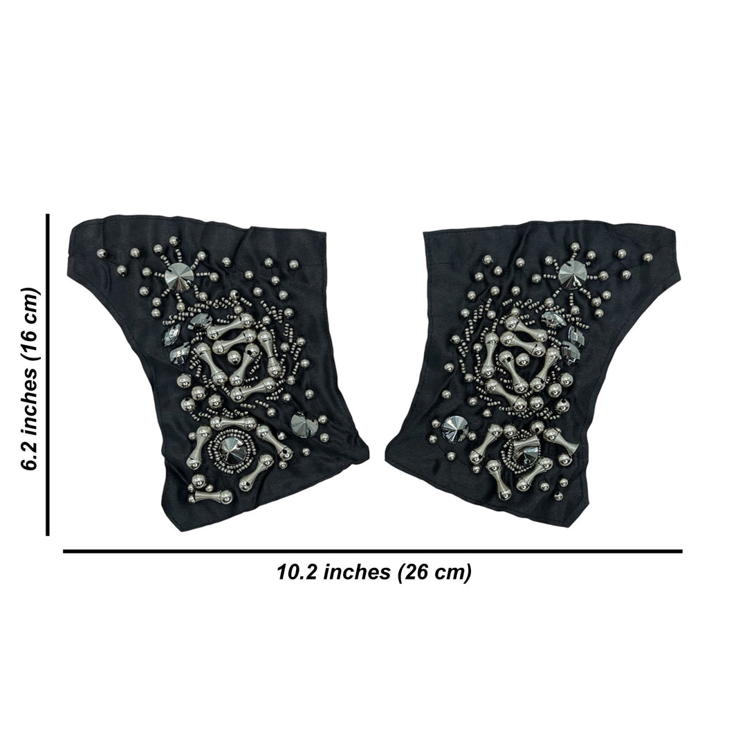 Beads Black Shoulder Patch 1 Pair