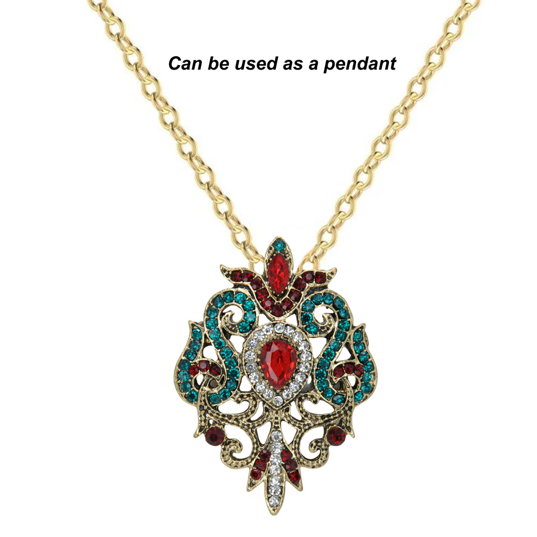 Baroque Revival Cross Brooch