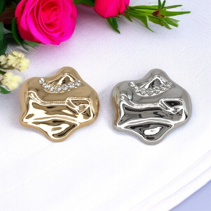 Wavy Inlay Metal Button | 20mm(32L), 25mm(40L) & 30mm(47L)