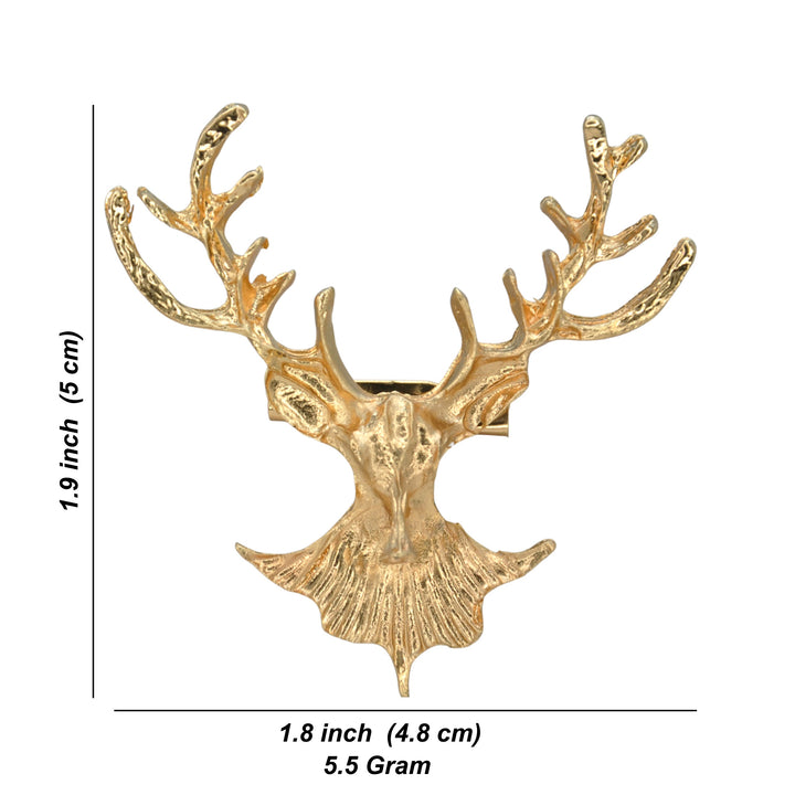 Metal Stag Head Brooch