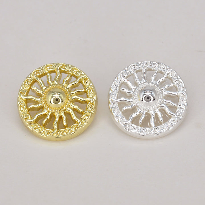 Sunburst Pattern Metal Button | 18mm(28L), 20mm(32L) & 23mm(36L)
