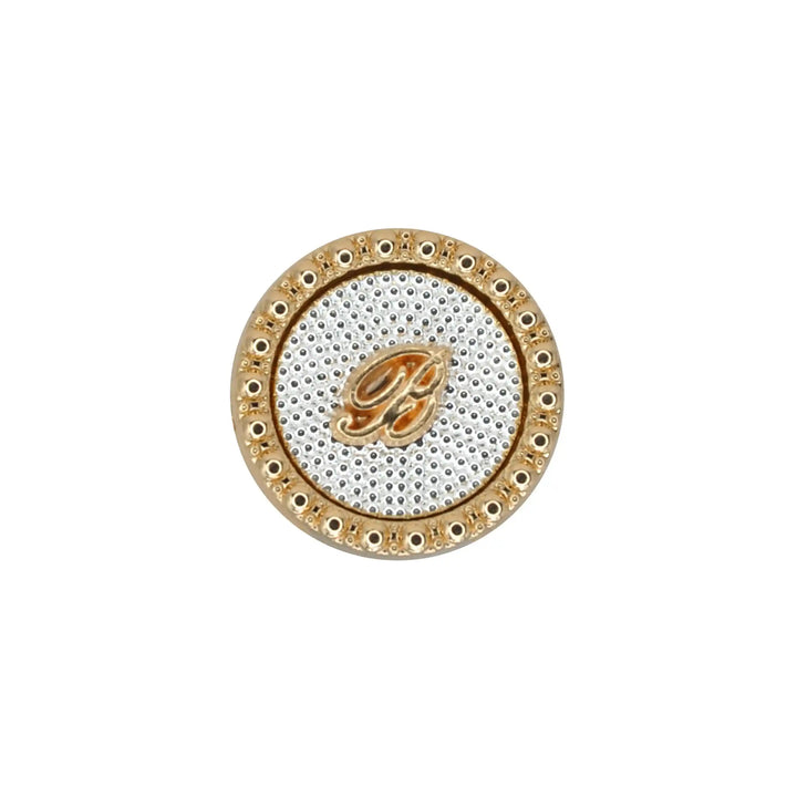 Letter B Designer with Textured Enamel Center Buttons | 18mm(28L), 20mm(32L) & 23mm(36L)