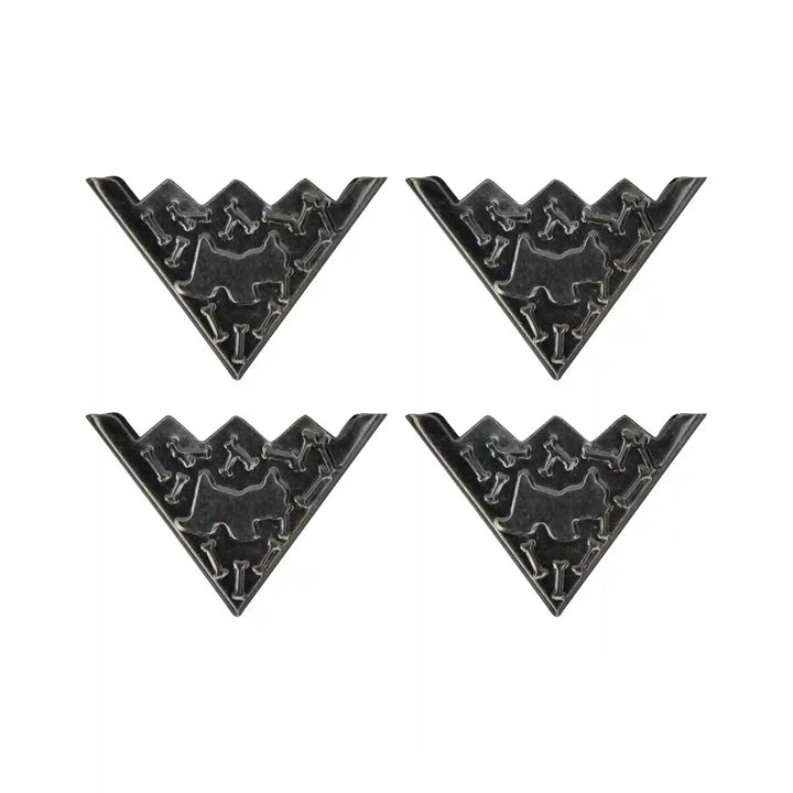 Silver Zig zag Lapel Pin Badge Collar Tips (4 pieces)