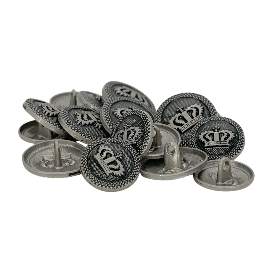 Regal Elegance Crown Metal Buttons | 18mm(28L) & 20mm(32L)